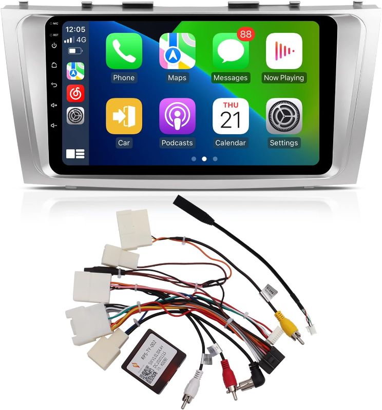 Photo 1 of 9" Wireless Apple Carplay Stereo CAN005-X Harness for 2007-2011 Toyota Camry, Android 12 6G 128G Touch Screen Car Radio Android Auto with Mirror Link QLED Screen GPS Navigation