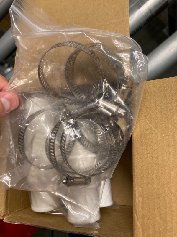 Photo 1 of 4 Pieces 1-1/4 Inch or 1-1/2 Inch Hose Connector Coupling Pool Hose Adapter for Swimming Pool Vacuums Cleaners Filter Pump Hoses 8 Pieces Stainless Steel Worm Gear Hose Clamps Adjustable Pipe Clamps