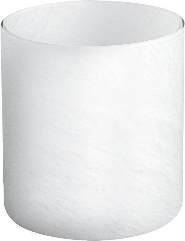 Photo 1 of 1 Pack Alabaster White Glass Lamp Shade, Cylinder Glass Lamp Shade Replacement with 1-5/8-inch Fitter Opening for Pendant light, Desk lamp,Wall Sconces and Bathroom Vanity lights