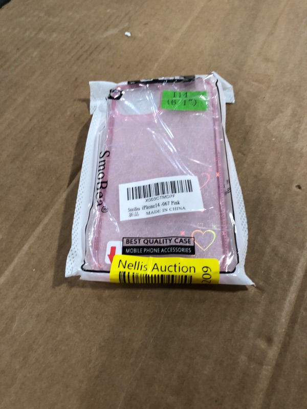 Photo 1 of SmoBea Compatible with iPhone 12 Case, iPhone 12 Pro Case, Holographic Laser Bling Heart Black Soft & Flexible TPU and Hard PC Shockproof Cover Women Girls Heart Pattern Phone Case (Heart/Clear) Heart / Pink iPhone 12