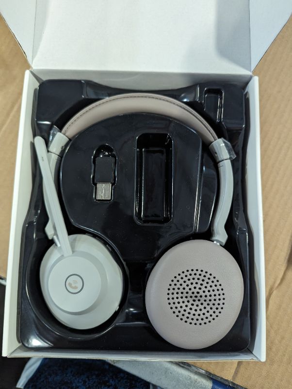 Photo 1 of Wireless Headset, Bluetooth Headset with Microphone Noise Canceling, 45H Talk Time Wireless Headphones with USB Dongle & Mute for PC Computer Cell Phone Office Remote Work Zoom Meeting Call - Dune Dual Ear Headset