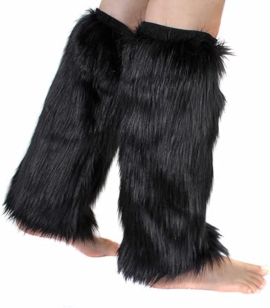 Photo 1 of Faux Fur Leg Warmer,Warm Fuzzy Leg Warmer Boot Cuff Cover for Party Costumes