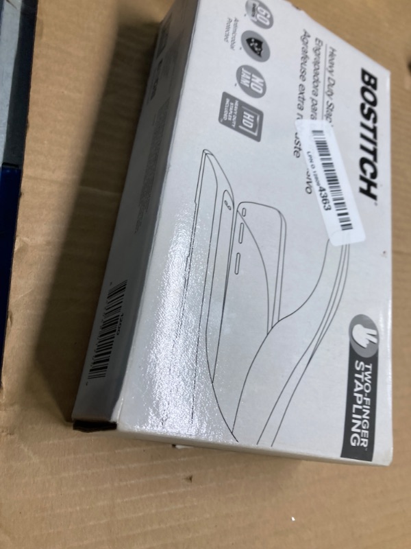 Photo 1 of Bostitch 60 Sheet Heavy Duty Stapler - Two Fingers, No Effort, Spring Powered Stapler - Gray (1200) 60 Sheets Stapler