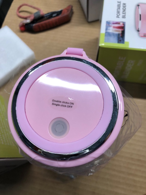 Photo 1 of Portable Blender 300ml - Waterproof Personal Blender for Shakes and Smoothies - Type-C USB Rechargeable Mini Blender - Sharp Blades, BPA-Free Jar - Modern Colors - Elegant Cordless Travel Blender Pink