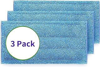 Photo 1 of **PACK OF 2 - NO RETURNS - FINAL SALE**  3 Pack Mop Pads Compatible with Swiffer Wet Jet Mops, Washable Microfiber Mop Pads for Wet & Dry Use Mop Pad Refills, Durable and Fitting for Home/Office Cleaning (Blue)