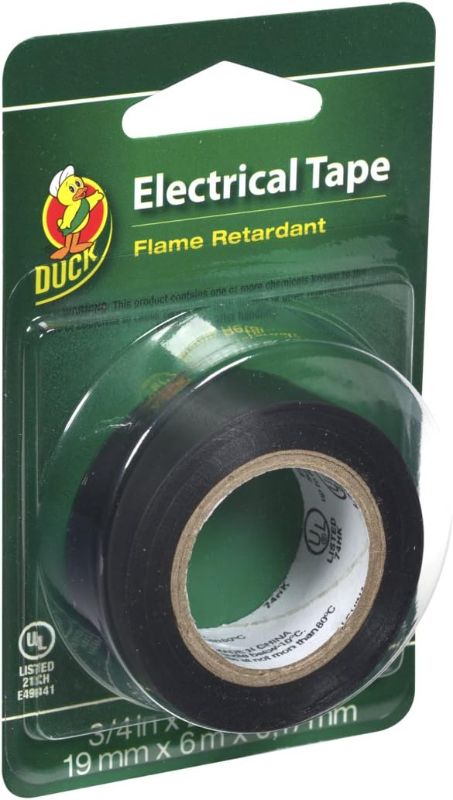 Photo 1 of **BUNDLE Of 5 ITEMS - NO RETURNS - FINAL SALE** Duck Brand 373447 Professional Electrical Tape, 0.75-Inch by 20-Feet, Single Roll, Black Tape 3/4 Inch x 20 Feet (Single Roll) Black