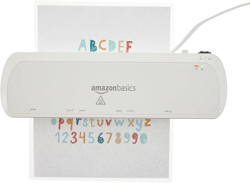 Photo 1 of Amazon Basics 9-Inch Thermal Laminator Machine, White