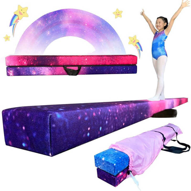 Photo 1 of 8FT Folding Gymnastic Beam,Wood core Anti-Slip Bottom with Carrying Handle