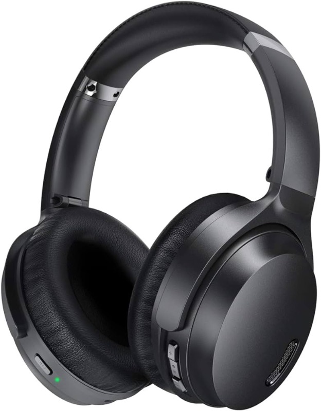 Photo 1 of HROEENOI Active Noise Cancelling Headphones, JZ02 Bluetooth Headphones, Wireless Over Ear Headphones with CVC 8.0 Microphone Deep Bass Headset, 40 Hours Playtime for Travel Work TV Phone - Black
