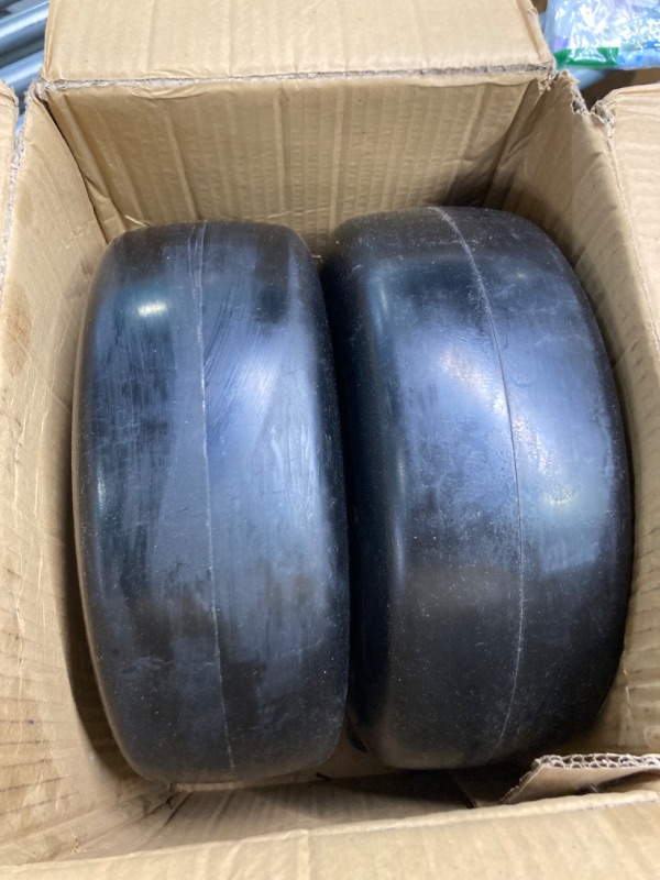 Photo 3 of 13x5.00-6 Flat Free Lawn Mower Tire and Wheel with 3/4" & 5/8" Bearing, Zero Turn Mower Front Solid Tire Assembly for Commercial Grade Lawn, Garden Turf, 3.25"-6.9" Centered Hub (13x5.00-6)