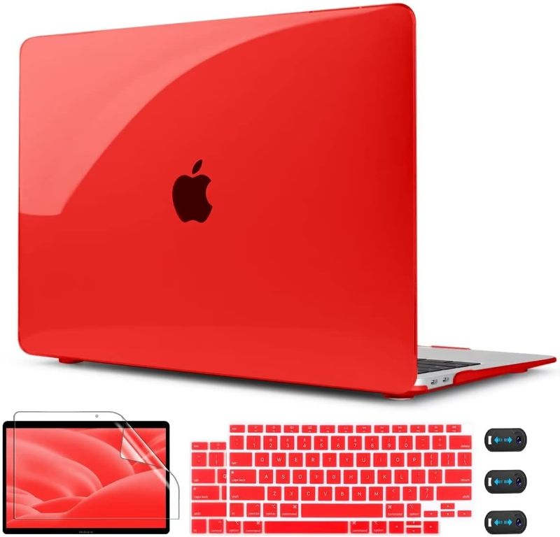 Photo 1 of Compatible with MacBook  Case Red, Hard Shell Case with Keyboard Cover, unknown compatibility 