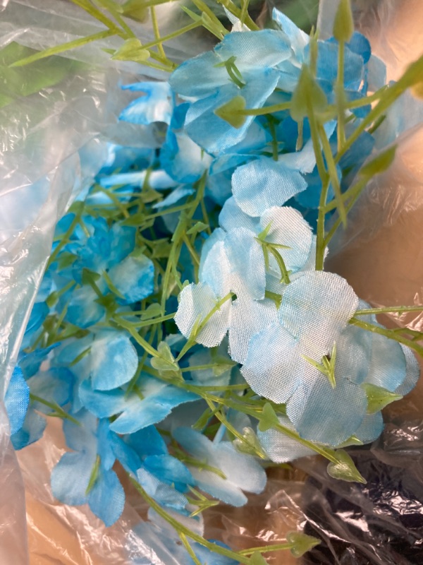 Photo 1 of 10 Pack 43.2 in/ 3.6 ft Artificial Fake Wisteria Hanging Flowers Wisteria Faux Flowers Garland Silk Wisteria Vine Rattan Long Hanging Flowers String for Home Outdoor Wedding Party (Pale Lilac)