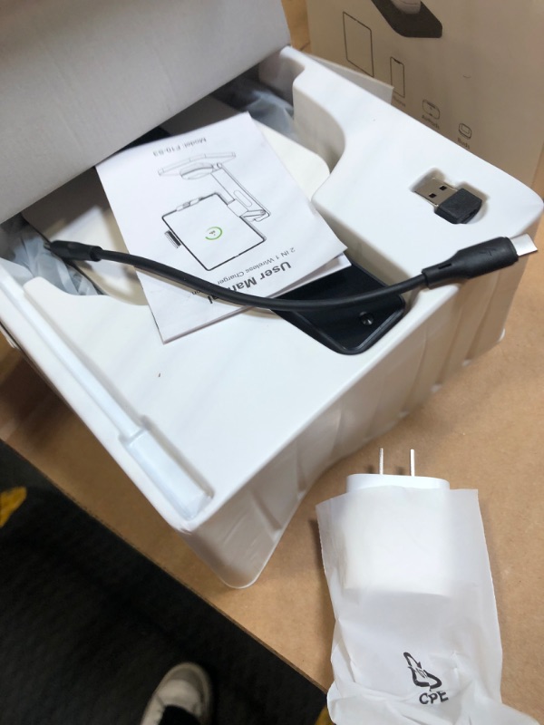 Photo 1 of 2in1 15W Triple Coil Qi Wireless Charger Mirror Mount Holder Station for Samsung Galaxy Z Fold5 Fold4 Fold3 Z Fold2 Fold S23 Ultra Note20 iPhone 14 Pro Max Infrared Auto Clamp Fast Charger