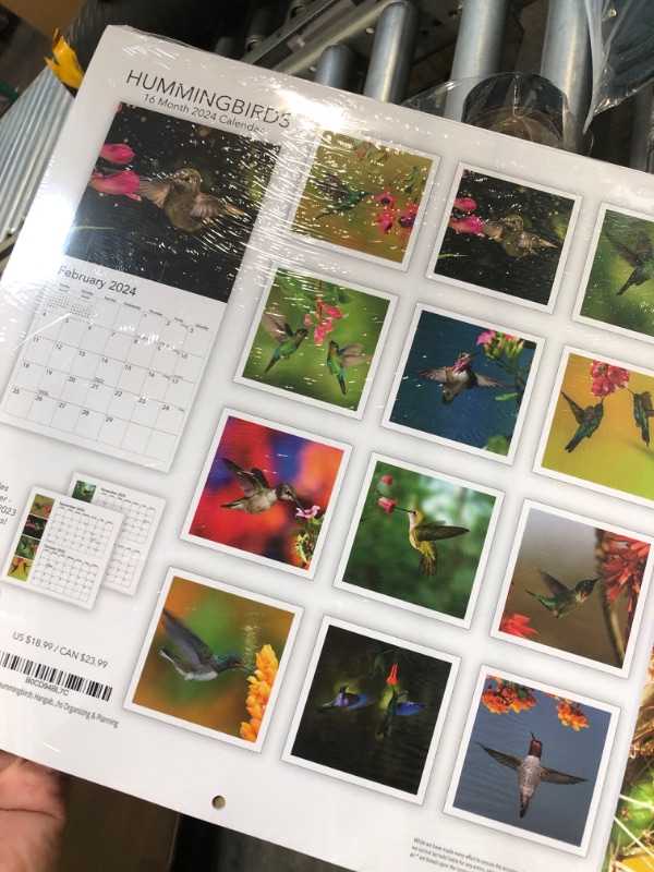 Photo 3 of 2024 Hummingbirds Hangable Wall Calendar Monthly - Beautiful Wildlife Bird Photo Gift - Birds Nature Photography - Gifting for Him Her- Sturdy 12" Large Full Page 16 Months Organizing & Planning    ****5 PACK****