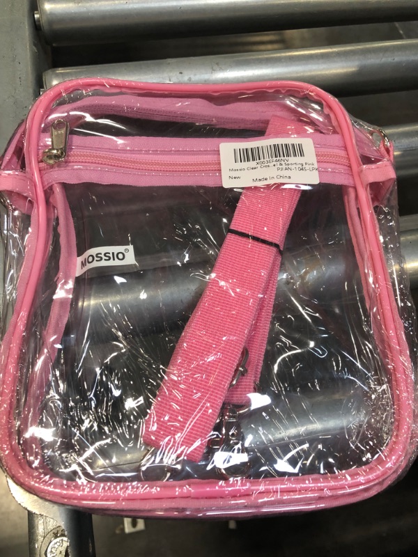 Photo 3 of Mossio Clear Crossbody Bag Stadium Approved, Transparent Messenger Shoulder Bag for Concert, Beach, Travel & Sporting Pink                                    **** 3 PACK****