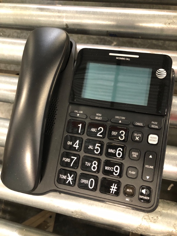 Photo 1 of AT&T CL2940 Corded Phone with Speakerphone, Extra-Large Tilt Display/Buttons, Caller ID/Call Waiting and Audio Assist, Black Pack of 1