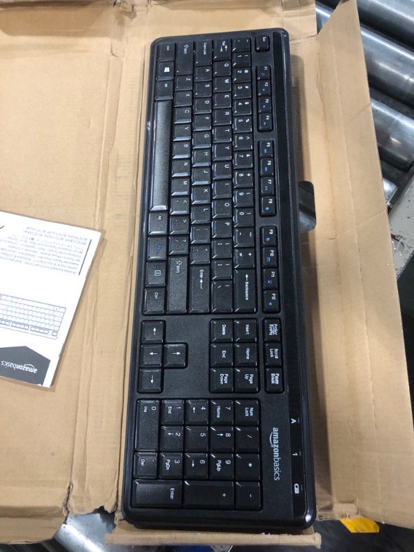 Photo 2 of Amazon Basics Wireless Computer Keyboard and Mouse Combo - Quiet and Compact - US Layout (QWERTY)