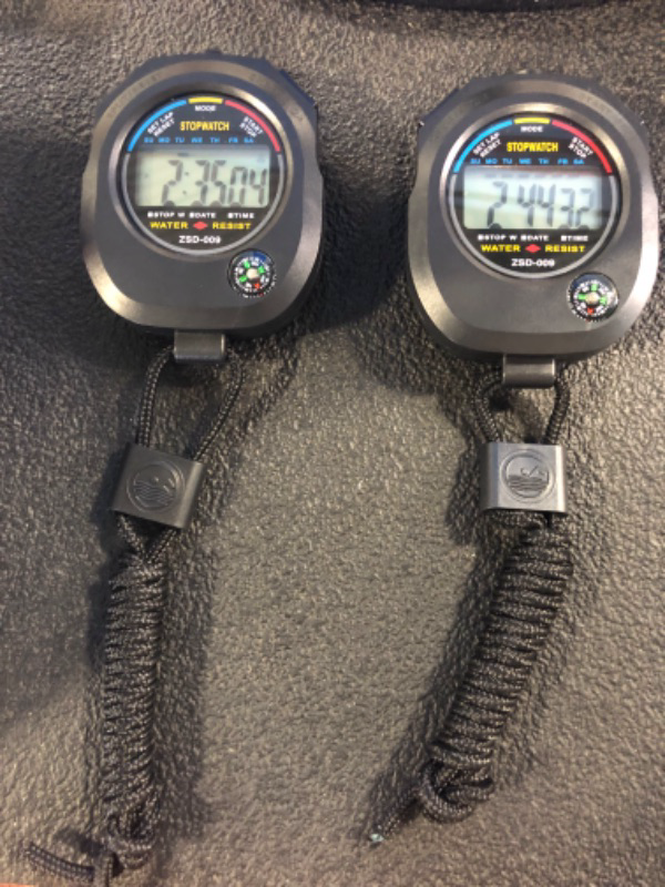 Photo 1 of 2 Pack Multi-Function Electronic Digital Sport Stopwatch Timer, Large Display with Date Time and Alarm Function,Suitable for Sports Coaches Fitness Coaches and Referees,Pgzsy