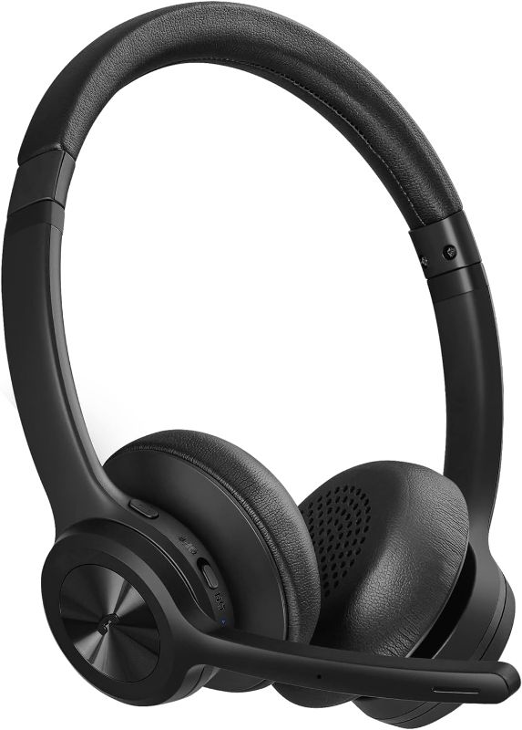 Photo 1 of Bluetooth Headset with Microphone, Wireless Headphones with ENC Noise Cancelling mic Mute V5.2 On-Ear Wired for Laptop/iPhone/Android/Cell Phones/Computer/Zoom/Skype