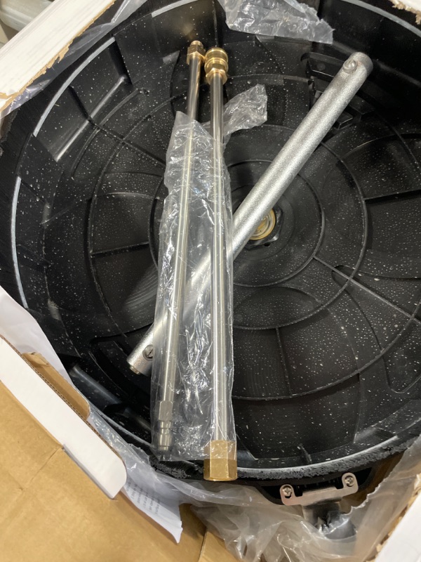 Photo 1 of 18" Pressure Washer Surface Cleaner Attachment - 4000 PSI Power Washer Surface Cleaner with 1/4" Quick-Connect, 2 Extension Wand for Cleaning Driveway, Sidewalk, Garden, Patio Surface Cleaner