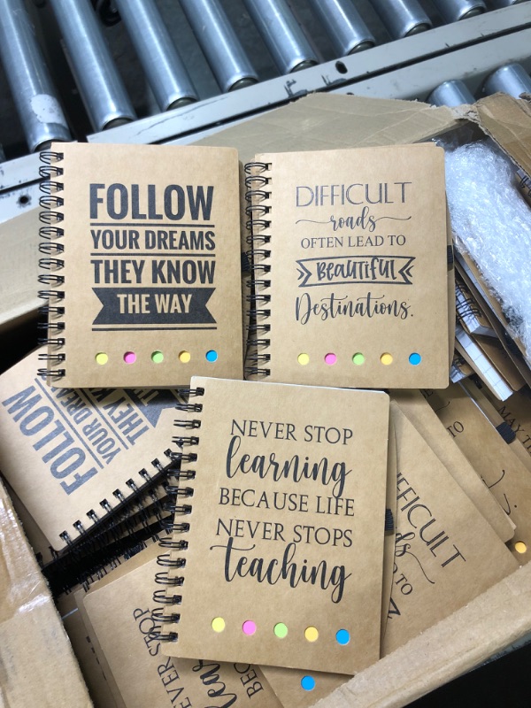 Photo 2 of 100 Set 2024 Graduation Gifts Inspirational Spiral Notebooks Set with Sticky Notepad Motivational Bamboo Ballpoint Pens Thank You Gift Journal for Student Teacher Nurse Employee (4.1 x 5.3'')