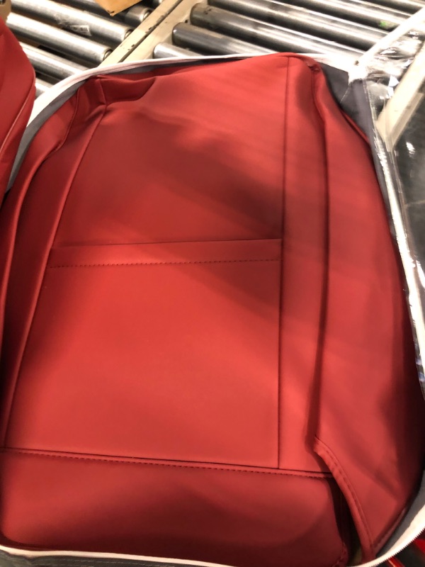 Photo 3 of ***FOR PARTS ONLY NO RETURNS***HAITOUR Full Coverage Leather Car Seat Covers Full Set Universal Fit for Most Cars Sedans Trucks SUVs with Waterproof Leatherette in Automotive Seat Cover Accessories (Wine Red) Wine Red Full Set