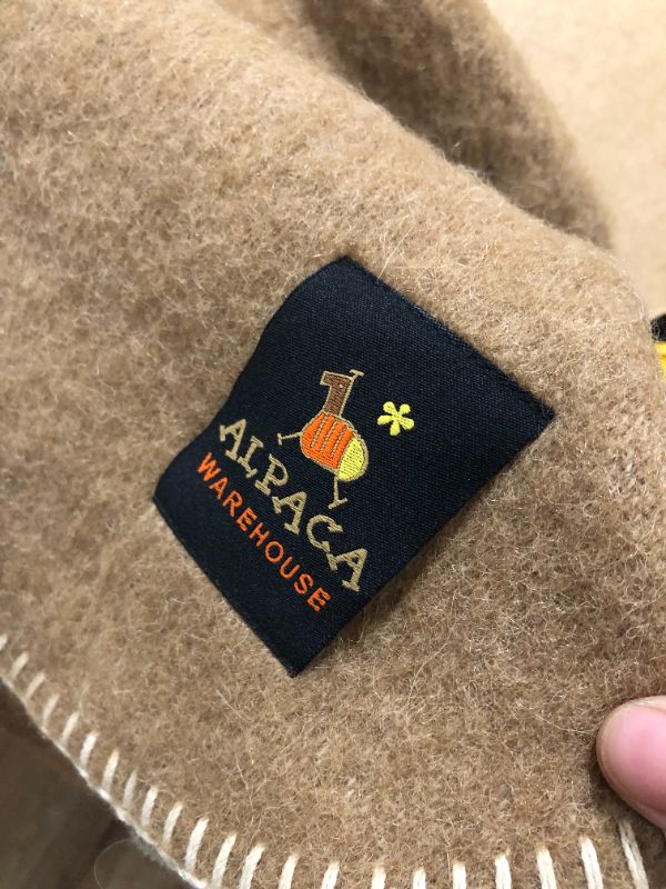 Photo 1 of ***USED*** Alpaca Wool Thick Military Banderita Blanket Solid Color | Soft Camel