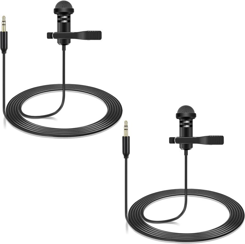 Photo 1 of 2 Pack Lavalier Microphone Compatible with DJI Mic 2 & Rode Wireless Pro/Wireless GO 2 / II Transmitters - Omnidirectional Lav Lapel Wearable Mic for Vlog Interview Streaming Lectures Broadcasters