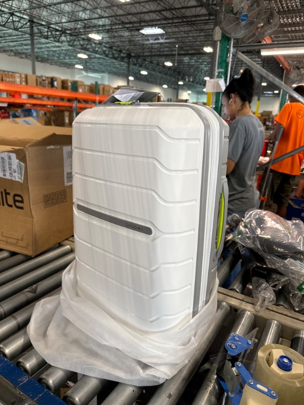 Photo 1 of Samsonite Freeform Hardside Expandable with Double Spinner Wheels, Carry-On 21-Inch, White/Grey Carry-On 21-Inch White/Grey