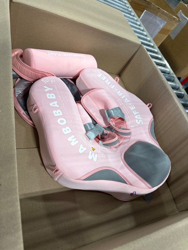 Photo 1 of Mambobaby Newest Non Inflatable Baby Float Size Improved Add Tail Avoid Flip Over Swim Trainer Solid Infant Pool Float with Canopy UPF 50+ Swim Ring Pink Cf