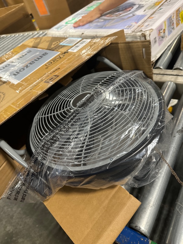 Photo 3 of ***USED***COLOR SILVER AND BLACK*** PARTS ONLY***SOLD AS IS***NO RETURNS**ALL SALES ARE FINAL***  Geek Aire
Rechargeable Outdoor High Velocity Camping Floor Fan, 16” Portable Battery Operated Fan with Metal Blade for Garage Camping