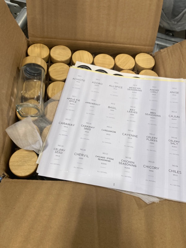 Photo 3 of 
NETANY 36 Pcs Glass Spice Jars with Bamboo Lids, 4 oz Glass Jars with Minimalist Farmhouse Spice Labels Stickers, Collapsible Funnel, Seasoning Storage...