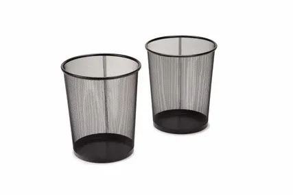 Photo 1 of  Round Mesh Wastebasket Recycling Bin (2-Pack)