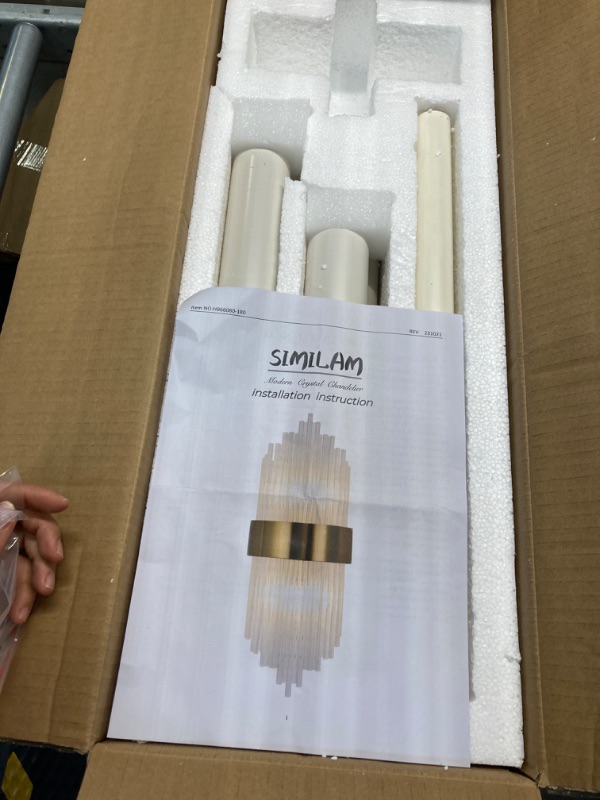 Photo 2 of ***Missing Light pole** 1 PACK**BOKT Crystal Gold Wall Sconce Elegant Luxury Wall Sconces Brushed Brass Vanity Mirror Light with Glass Rods Indoor Wall Mount Lamp for Hall Restaurant Bedroom