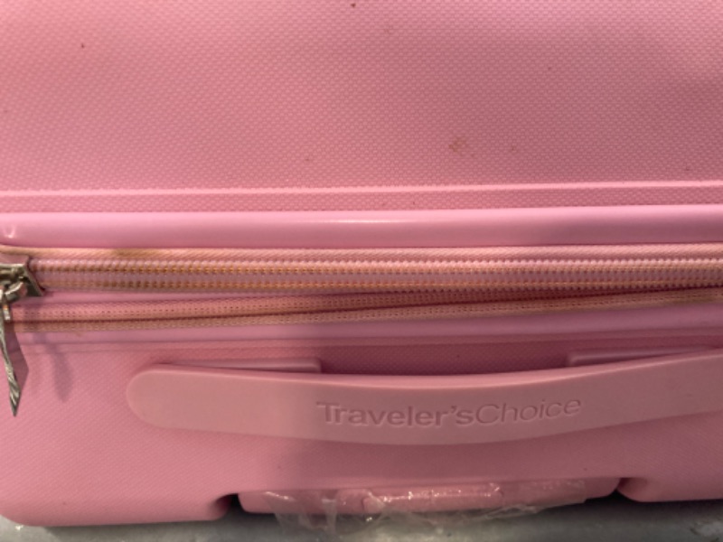 Photo 4 of ****USED****Traveler's Choice Pagosa Indestructible Hardshell Expandable Spinner Luggage, Pink