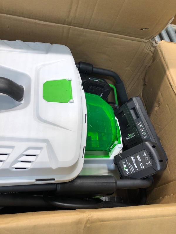 Photo 5 of ****USED**BATTERY NOT CHARGING** SOYUS Electric Lawn Mower Cordless, 15 Inch 40V Battery Powered Lawn Mower with Brushless Motor, 6 Position Height, includes 2x4.0Ah Batteries and Dual Port Charger