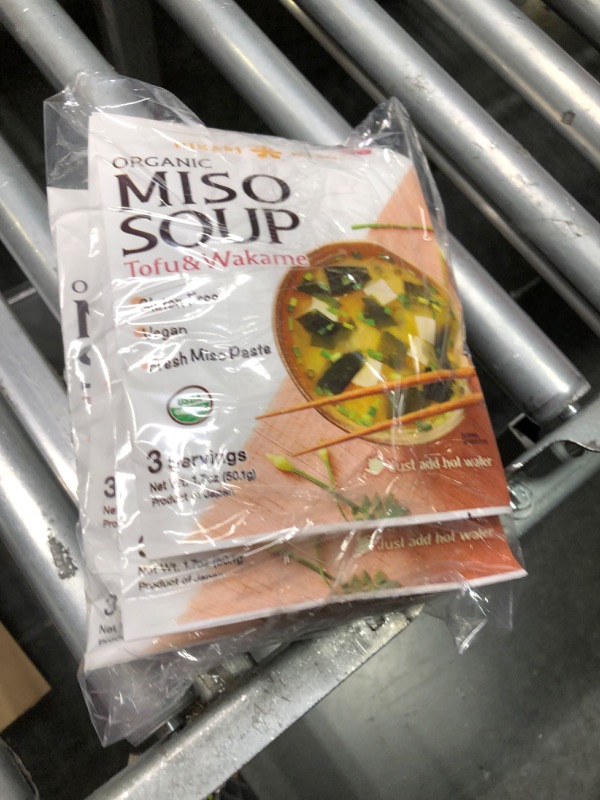 Photo 2 of [Pack of 6] Hikari Organic Instant Miso Soup (Vegan, Gluten Free) - 1.7 Ounce, 3 Serving (Tofu & Wakame) Tofu & Wakame 1 Count (Pack of 6)
EXP 08/30/2024