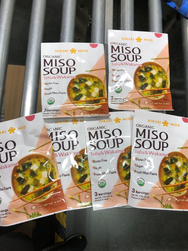 Photo 3 of [Pack of 6] Hikari Organic Instant Miso Soup (Vegan, Gluten Free) - 1.7 Ounce, 3 Serving (Tofu & Wakame) Tofu & Wakame 1 Count (Pack of 6)
EXP 08/30/2024