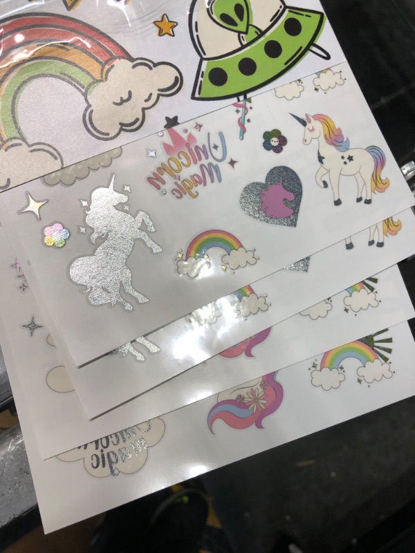 Photo 3 of 125+ Unicorn Temporary Tattoos & Rainbow Tattoos For Kids - Unicorn Tattoos Temporary For Kids For Unicorn Party Favors & Unicorn Party Decorations - Rainbow Unicorn Birthday Decorations For Girls Rainbow Metalic (PACK OF 5)
