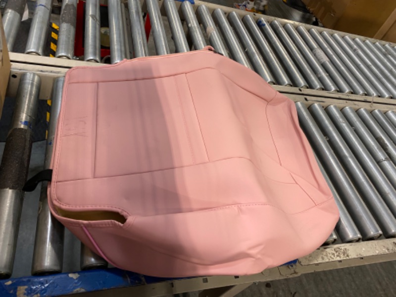 Photo 4 of ****USED***ONE OF THE FRONT SEAT COVER HAS A CUT ON IT** Full Coverage Leather Car Seat Covers Full Set Universal Fit for Most Cars Sedans Trucks SUVs with Waterproof Leatherette in Automotive Seat Cover Accessories (Full Set, Pink) Pink FULL SET