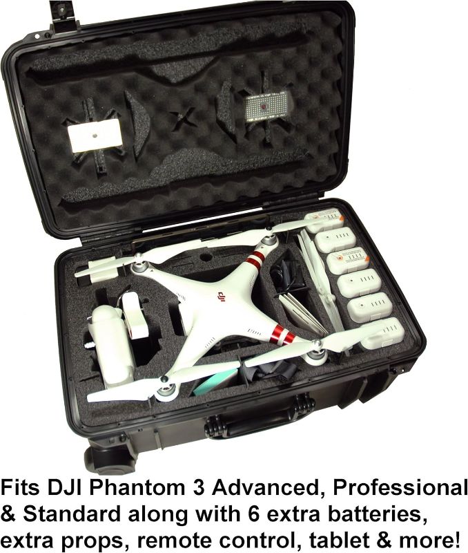 Photo 1 of Case Club Waterproof Dji Phantom 3 Drone Wheeled Case With Silica Gel