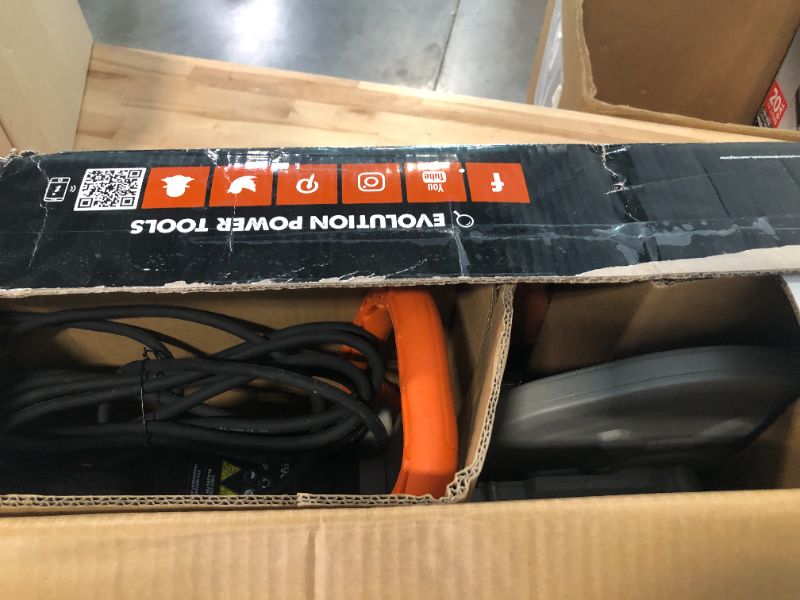 Photo 5 of ****USED*Missing parts, no wheels or wrench*Evolution R255DCT - 10 In Concrete Saw (Aka Circular Saw, Angle Grinder, Chop Saw, Cut Off Saw, Demo Saw, Disc Cutter, Power Cutter) - 15A Motor, No Gas - 4-1/16 In Cut - Incl Premium Diamond Blade
