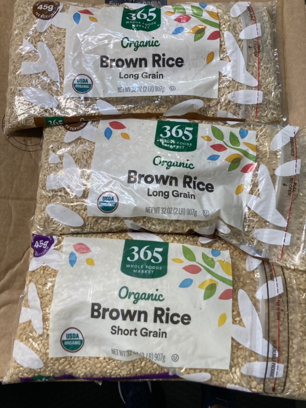 Photo 1 of  3 x 365 by Whole Foods Market, Rice Brown Long Grain, 32 Ounce
