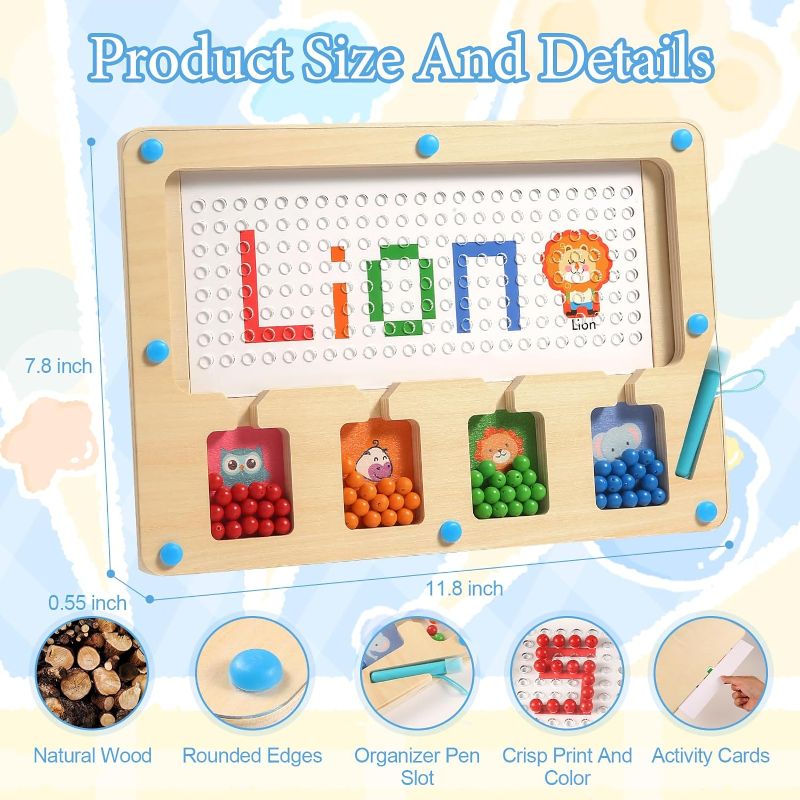 Photo 1 of ****USED*** Magnetic Color and Number Maze Toys,Montessori Magnetic Board,Wooden Color Matching Learning Educational Toy with Letter Card, Activity Board Fine Motor Skills Toys for Girls Boys
