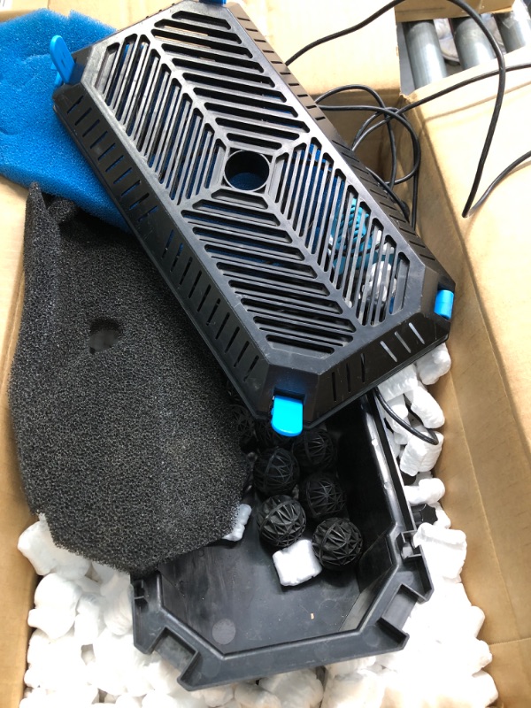 Photo 1 of ****NON FUNCTIONAL//SOLD AS PARTS ALL SALES FINAL**** 
POPOSOAP 40W Solar Fountain Pump with Pond Filter, Solar Pond Pump 320GPH Adjustable Flow, Pond Filters for Outdoor Ponds Pool Waterfall Koi Pond Water Features