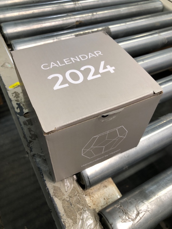 Photo 1 of 2024 Wood Desk Calendar, Dodecahedron Cube Calendar, Cool Birthday Gifts for Coworkers, Employee, Boss, Father's Day Decorations, Dungeons and Dragons gifts