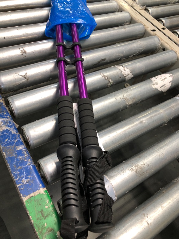 Photo 3 of ***USED*****TheFitLife Nordic Walking Trekking Poles - 2 Sticks with Anti-Shock and Quick Lock System, Telescopic, Collapsible, Ultralight for Hiking, Camping, Mountaining, Backpacking, Walking, Trekking Purple