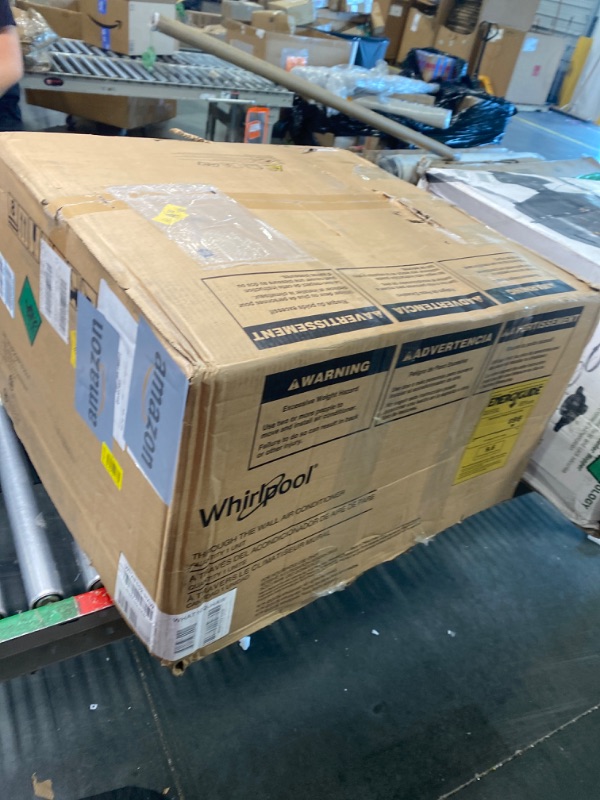 Photo 2 of ****USED*** Whirlpool WHAT102-HAW 10,000 230V Air Conditioner with Supplemental Heat, Dehumidifier and Remote, Wall AC Unit for Apartment, Living Medium Rooms up to 450 Square Feet in White, 10000 BTU 10000 BTU Heat/Cool 230V White