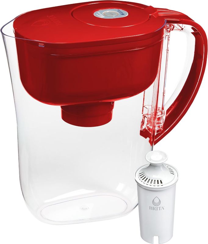 Photo 1 of ****USED*** Brita Metro Water Filter Pitcher with SmartLight Filter Change Indicator, BPA-Free, Replaces 1,800 Plastic Water Bottles a Year, Lasts Two Months, Includes 1 Filter, Small - 6-Cup Capacity, Fiery Red