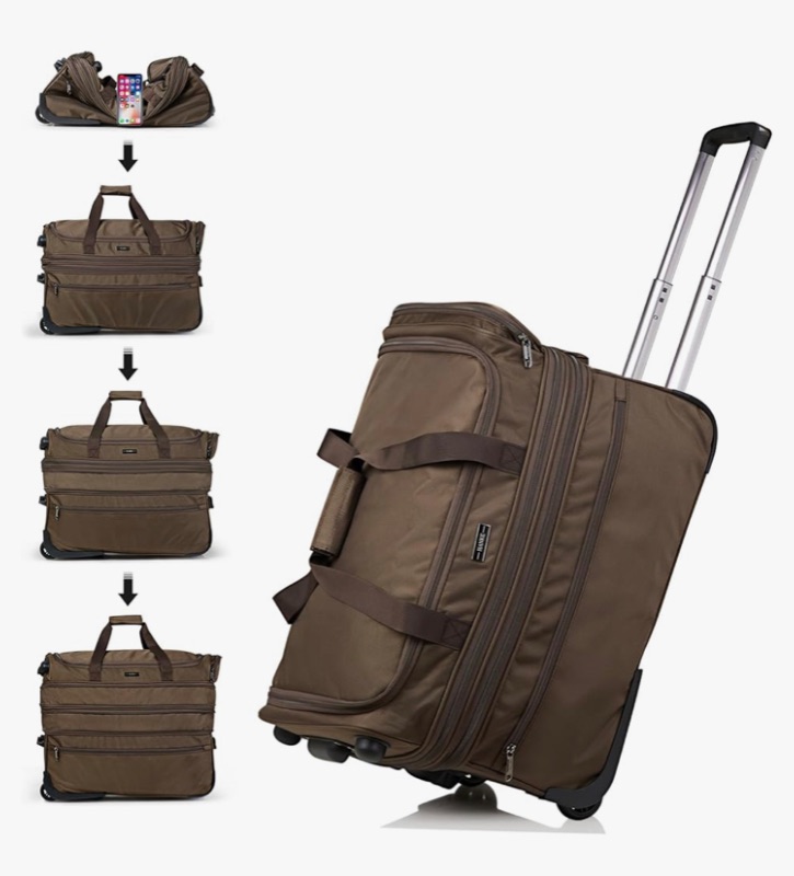 Photo 1 of  Luggage Suitcases with Wheels Foldable Duffle Bag for Travel suitcase Weekend Bag for Women Men Garment Bag.?Coffee?